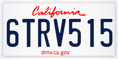 CA license plate 6TRV515