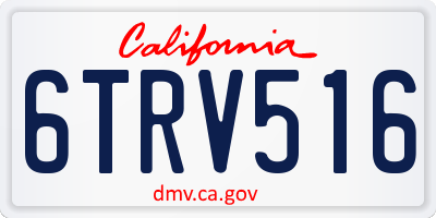 CA license plate 6TRV516