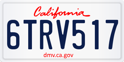 CA license plate 6TRV517