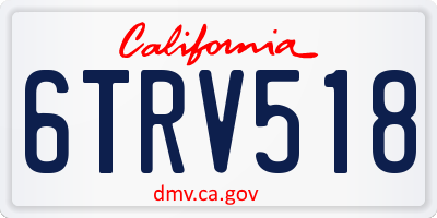 CA license plate 6TRV518