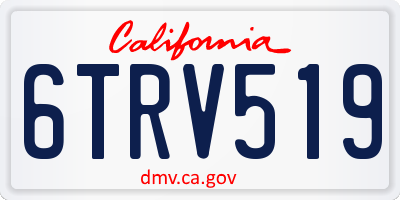 CA license plate 6TRV519