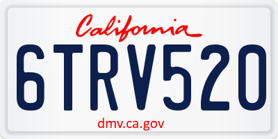 CA license plate 6TRV520