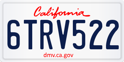 CA license plate 6TRV522