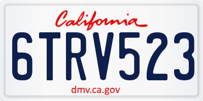 CA license plate 6TRV523
