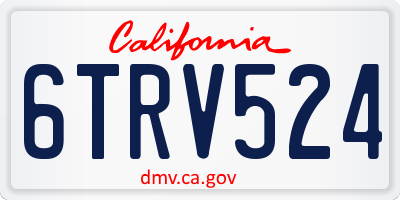 CA license plate 6TRV524
