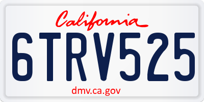 CA license plate 6TRV525