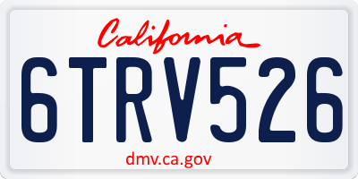 CA license plate 6TRV526