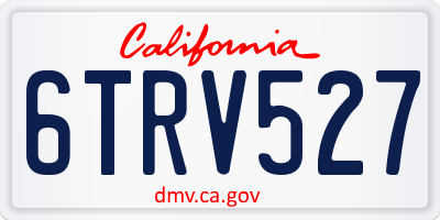 CA license plate 6TRV527
