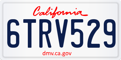 CA license plate 6TRV529