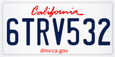 CA license plate 6TRV532