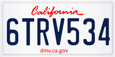 CA license plate 6TRV534