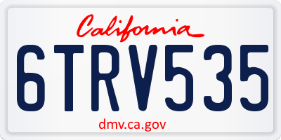 CA license plate 6TRV535