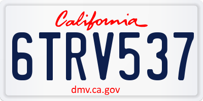 CA license plate 6TRV537