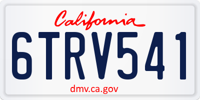 CA license plate 6TRV541