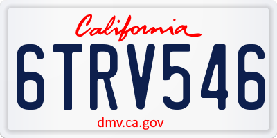 CA license plate 6TRV546