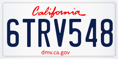 CA license plate 6TRV548