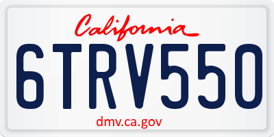 CA license plate 6TRV550