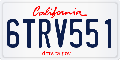 CA license plate 6TRV551