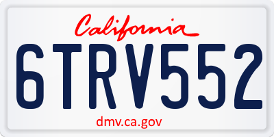 CA license plate 6TRV552