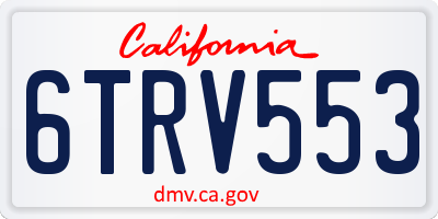 CA license plate 6TRV553