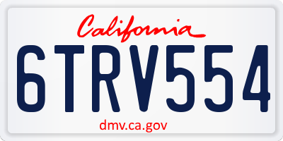 CA license plate 6TRV554