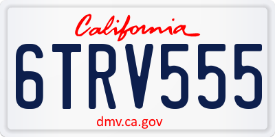 CA license plate 6TRV555