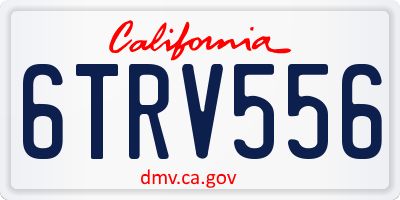 CA license plate 6TRV556