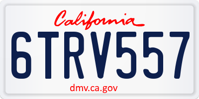 CA license plate 6TRV557