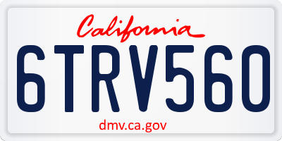 CA license plate 6TRV560