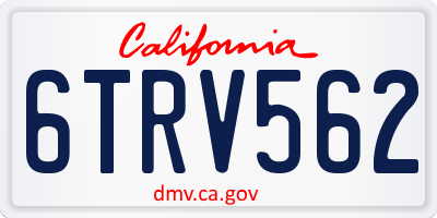 CA license plate 6TRV562