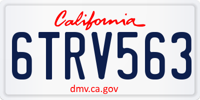 CA license plate 6TRV563