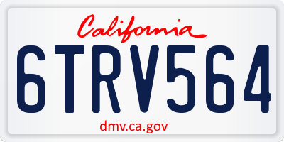CA license plate 6TRV564