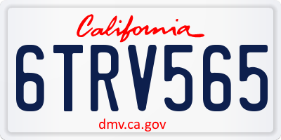 CA license plate 6TRV565