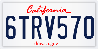 CA license plate 6TRV570