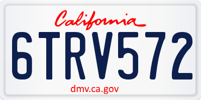 CA license plate 6TRV572