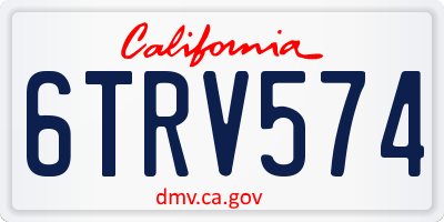 CA license plate 6TRV574