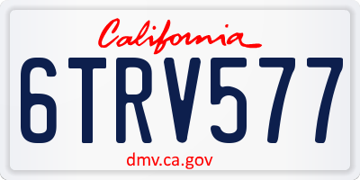 CA license plate 6TRV577