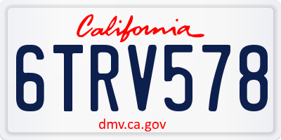CA license plate 6TRV578