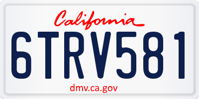 CA license plate 6TRV581