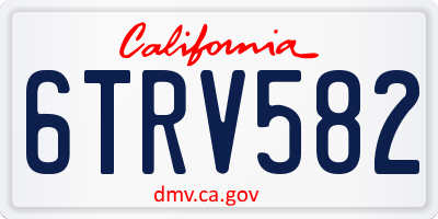 CA license plate 6TRV582