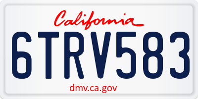 CA license plate 6TRV583