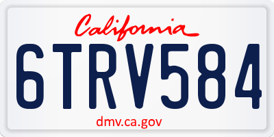 CA license plate 6TRV584