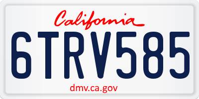 CA license plate 6TRV585