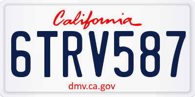CA license plate 6TRV587