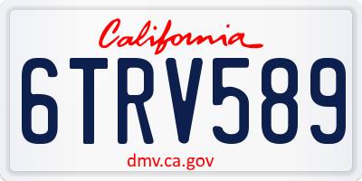 CA license plate 6TRV589