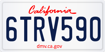 CA license plate 6TRV590