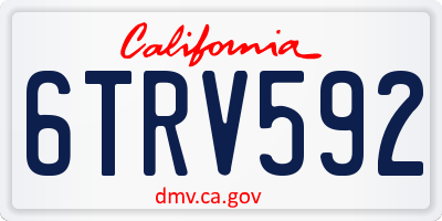 CA license plate 6TRV592