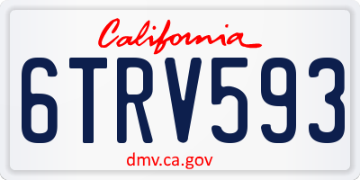 CA license plate 6TRV593