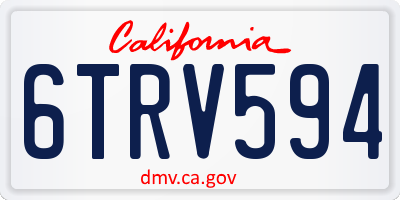CA license plate 6TRV594
