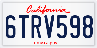 CA license plate 6TRV598